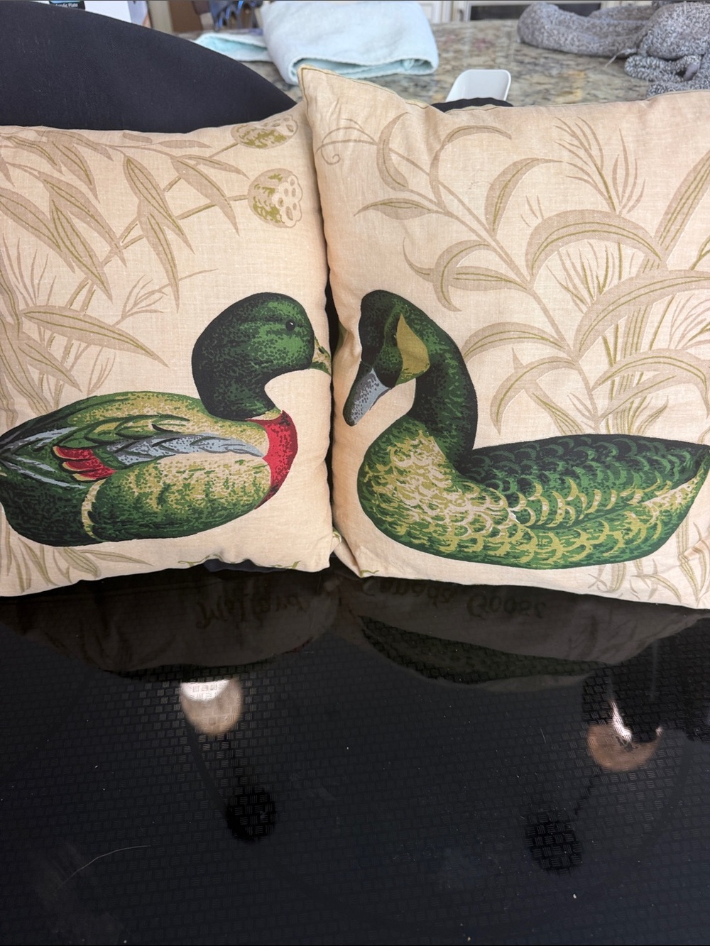 Home Holiday Green Duck Decorative Throw Pillows